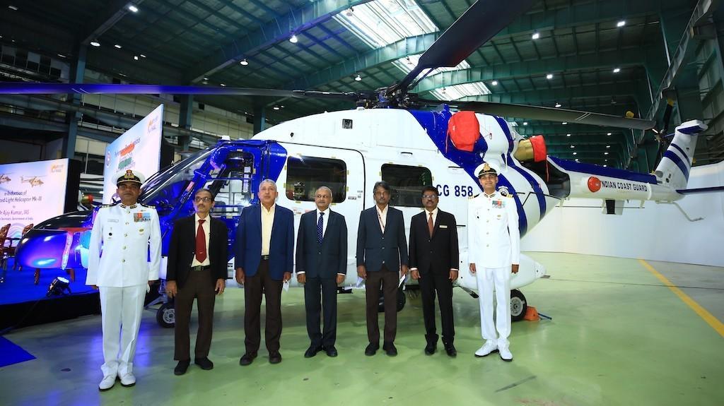 The Indian Coast Guard (ICG) takes delivery of three Dhruv Mk-III helicopters built by Hindustan Aeronautics Limited (HAL)