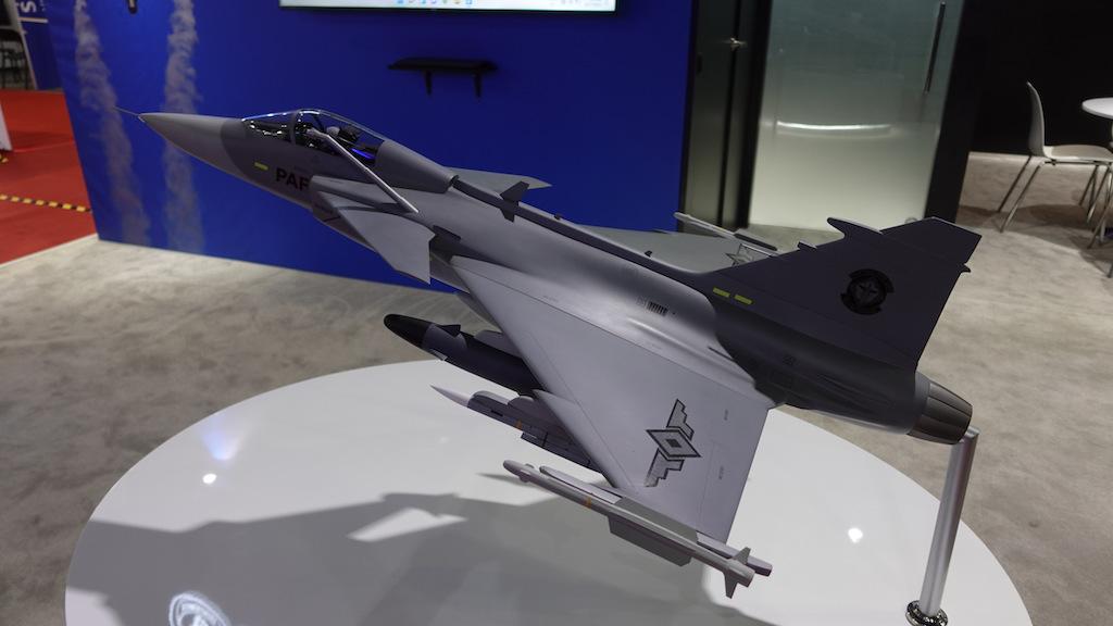 SAAB is displaying two models of the JAS 39 jet fighter it offering for the Philippine Air Force’s (PAF) Multi-Role Fighter acquisition